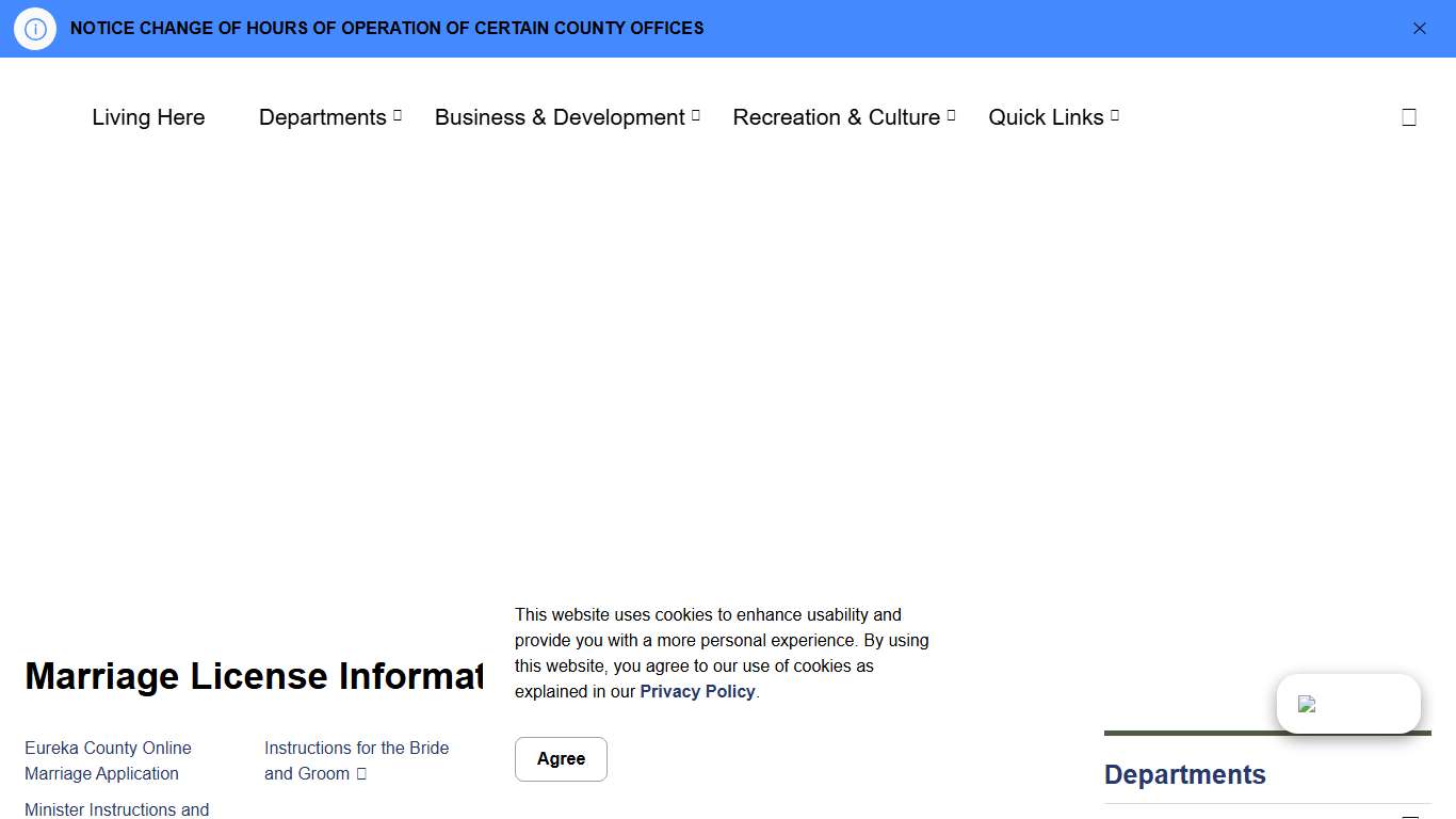 Marriage License Information Eureka County